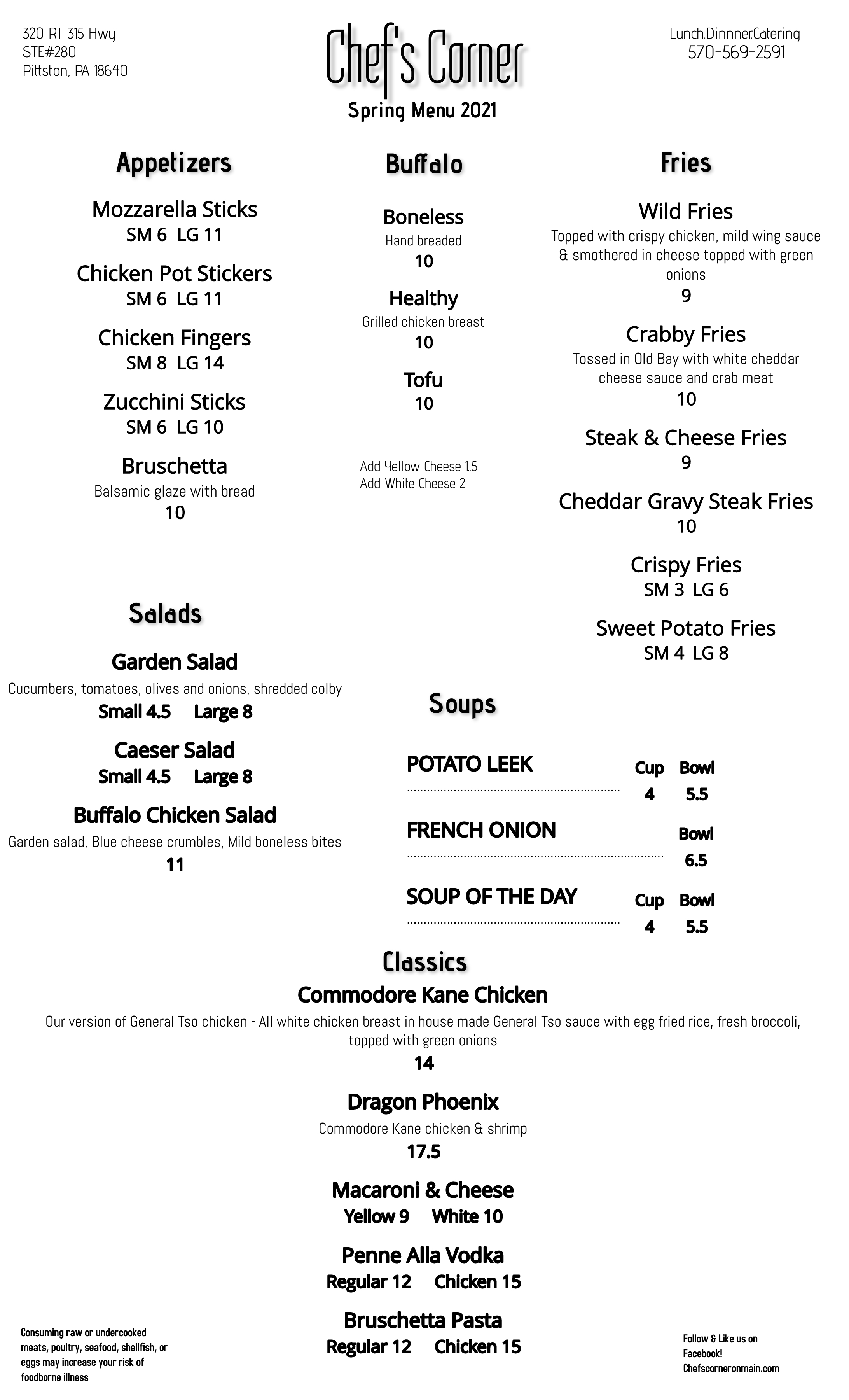 Chefs Corner on Main Lunch Dinner Catering